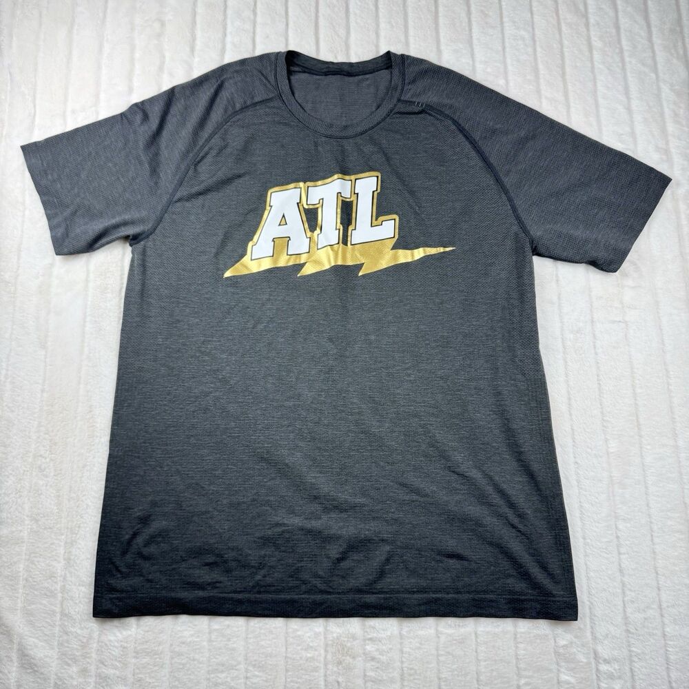 Lululemon Metal Vent Tech T-Shirt Men's XL Black Atlanta Logo Graphic Stretch
